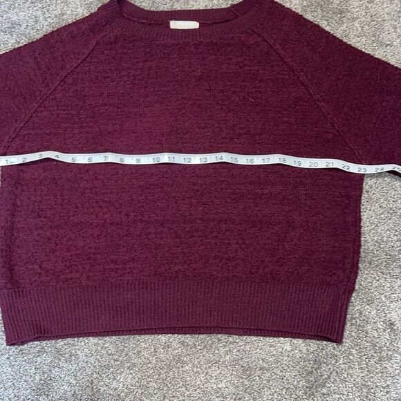 Altar'd State Plum Long Sleeved Cropped Popcorn Knit Sweater Sz M/L - Picture 7 of 8